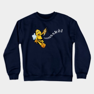 Comic bee with drinking horn - Skal Crewneck Sweatshirt